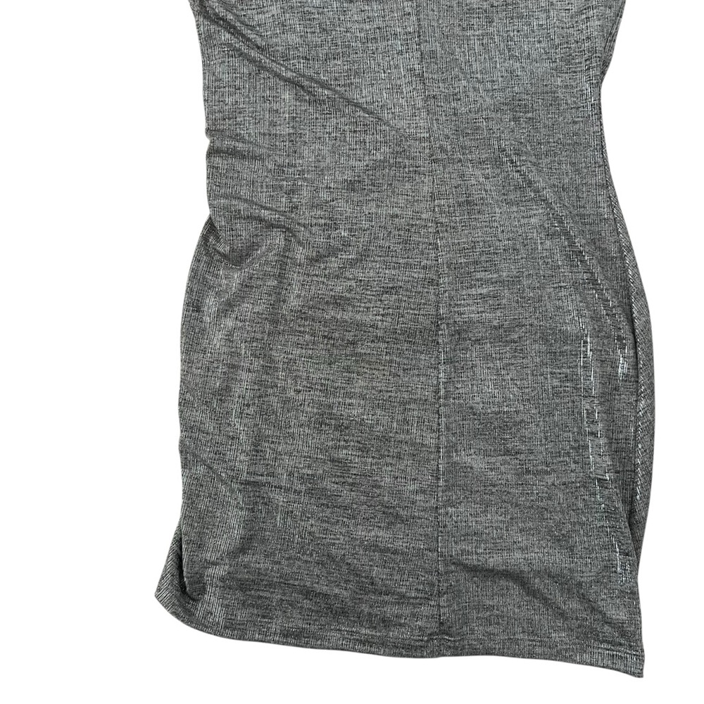 Isabel Marant Etoile Nadilia Ruched Silver Metallic Shimmer Mini Dress SZ S - Picture 7 of 15